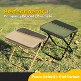 Scaun Taburet Pliabil pentru Camping, Vivimall, pentru Adulti, Scaun Portabil, Pescuit, din Panza Oxford si Cadru Metalic, Mic 26 x 24 x 24 cm, Verde - vivimall.ro