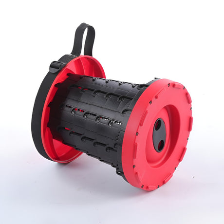 Scaun Telescopic Pliabil Pentru Camping Si Pescuit, Portabil, Universal, Sustine 150 Kg, Abs, Diametru 25 Cm, Extensibil, Inaltime 45 Cm, Rosu- - vivimall.ro