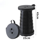 Scaun Telescopic Pliabil pentru Camping si Pescuit, Vivimall, Portabil, Universal, Sustine 150 kg, ABS, Diametru 25 cm, Extensibil, Inaltime 45 cm, Negru - vivimall.ro
