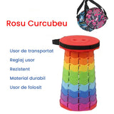 Scaun Telescopic Pliabil pentru Camping si Pescuit, Flippy, Portabil, Universal, Sustine 150 kg, ABS, Diametru 25 cm, Extensibil, Inaltime 45 cm, Multicolor - vivimall.ro