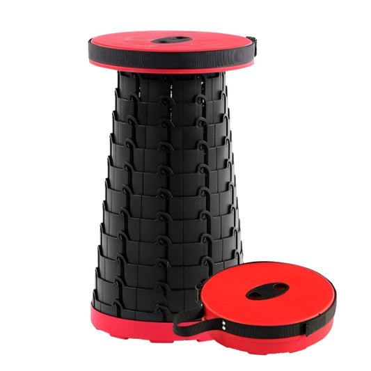 Scaun Telescopic Pliabil Pentru Camping Si Pescuit, Portabil, Universal, Sustine 150 Kg, Abs, Diametru 25 Cm, Extensibil, Inaltime 45 Cm, Rosu- - vivimall.ro