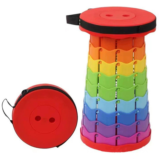 Scaun Telescopic Pliabil pentru Camping si Pescuit, Vivimall, Portabil, Universal, Sustine 150 kg, ABS, Diametru 25 cm, Extensibil, Inaltime 45 cm, Multicolor - vivimall.ro