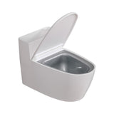 Scrumiera Creativa Forma De Toaleta, Capac Alb, Material Abs Si Otel Inoxidabil, 12.5 X 10 X 8 Cm, Fixare Prin Lipire Sau De Sine Statator, Pentru Baie, Camera, Bucatarie, Balcon, Alb, Model 2 - vivimall.ro