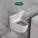 Scrumiera Creativa Forma De Toaleta, Capac Alb, Material Abs Si Otel Inoxidabil, 12.5 X 9.8 X 8.4 Cm, Fixare Prin Lipire Sau De Sine Statator, Pentru Baie, Camera, Bucatarie, Balcon, Alb - vivimall.ro