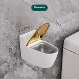 Scrumiera Creativa Forma De Toaleta, Capac Alb, Material Abs Si Otel Inoxidabil, 12.5 X 9.8 X 8.4 Cm, Fixare Prin Lipire Sau De Sine Statator, Pentru Baie, Camera, Bucatarie, Balcon, Alb - vivimall.ro