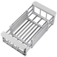 Suport Scurgere Extensibil Pentru Bucatarie, Uscator Vase Din Otel Inoxidabil, Suport Tacamuri Si Pahare, Suport Pentru Fructe Si Legume, 24.5 X 16.5 X 9.5 Cma-Gri Deschis - vivimall.ro