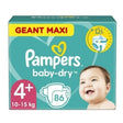Pampers Baby‑Dry mărimea 4+ (Maxi), 10–15 kg — 86 buc. - vivimall.ro