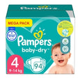 Pampers Baby‑Dry, mărimea 4 (9–14 kg) — 94 buc. - vivimall.ro