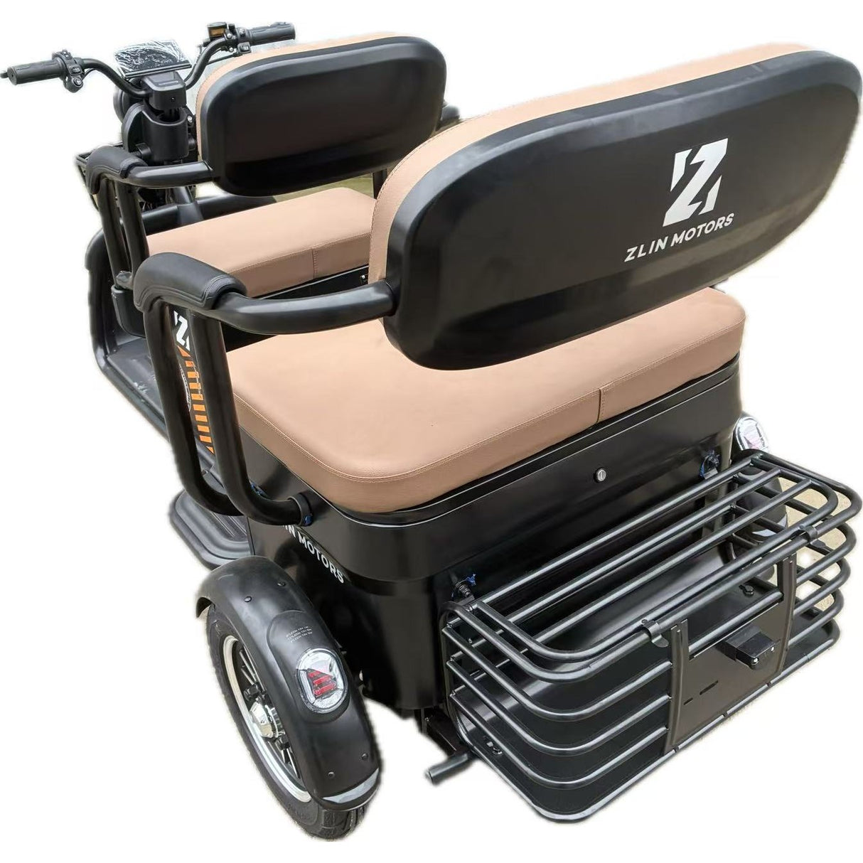 Triciclu Electric V6, Saige, Fara Permis, cu Doua Locuri, Motor 1800W, Baterie 72V24Ah, Autonomie 60km, 220x88x105 cm, Viteza Maxima 25km/h, Negru OldStyle - vivimall.ro