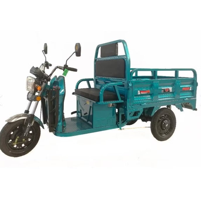 Triciclu Electric de Marfa XPB, Vivimall, Viteza Maxima 25 km/h, 1600W, 60V/35Ah, Fara Permis, Mototricicleta Electrica de Transport, Verde - vivimall.ro