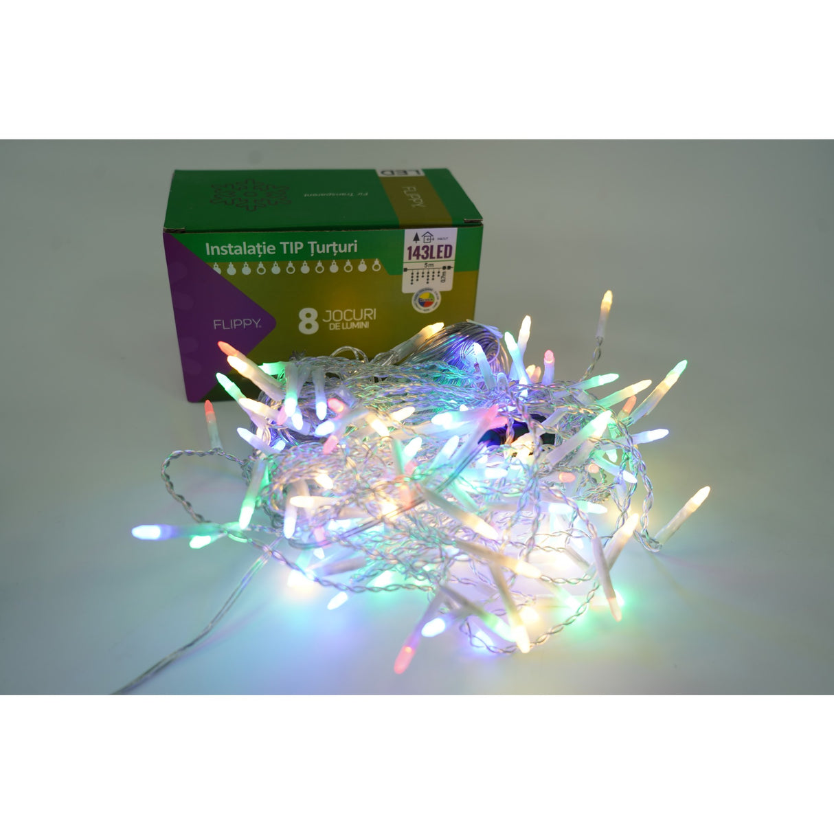 Franjuri Crăciun 143 LED Multicolor | LuminaFest