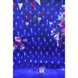 Sectiune Instalatie de Craciun Flippy, Tip Plasa, 120 LED-uri, 1.5 x 1.5 m, 8 jocuri de lumini, Interconectabila, Fir transparent, Albastru - vivimall.ro