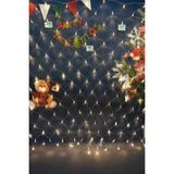 Plasă LED Flippy 2x2 m cu 160 becuri alb cald, detaliu fir transparent și conectori