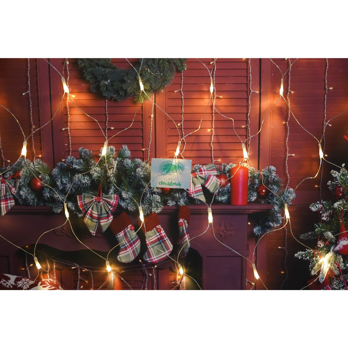 Sectiune Instalatie de Craciun Vivimall, Tip Plasa, 160 LED-uri, 3 m x 1 m, 8 jocuri de lumini, Interconectabila, Fir transparent, Alb cald - vivimall.ro