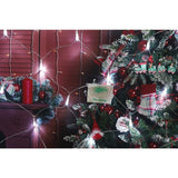 Secțiune plasă LED Flippy 2x1 m, detaliu LED-uri alb rece iluminate, vedere de aproape