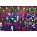 Instalație plasă LED Flippy 2x1 m montată pe gard exterior, 8 jocuri de lumini activate