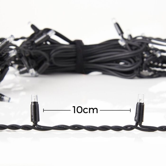 Sectiune Instalatie de Craciun, Vivimall®, Tip Turturi, 5 m, 120 LED-uri, cu Flash, Fir Negru, Lumina Alb Rece, IP65, Interconectabila - vivimall.ro