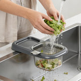 Cos de Scurgere pentru Chiuveta, Flippy, din ABS, cu Maner si Ventuza, Multifunctional, 22 x 13 x 8.5 cm, Gri - vivimall.ro