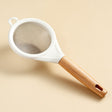 Strecuratoare, Mini Sita Din Inox Silicon Si Lemn, Sita Pentru Bucatarie Pentru Faina, Ceai Si Alte Alimente, 25 X 10 Cm Alb - vivimall.ro