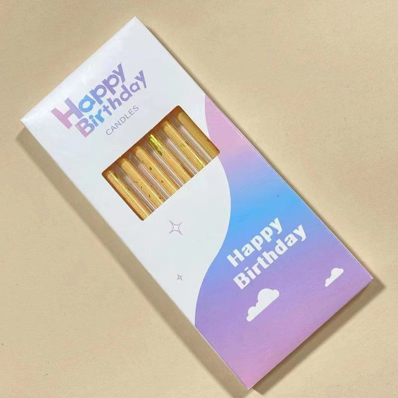 Set 6 Lumanari Lungi, Din Parafina, Happy Birthday,