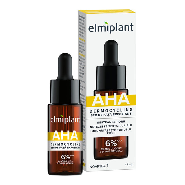 Ser Exfoliant Pentru Fata, Elmiplant, Dermocycling cu 6% AHA, 15 ml - vivimall.ro
