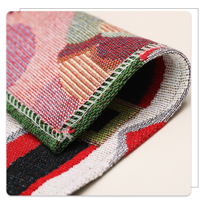 Servet de Masa, Vivimall, Model Mos Craciun, Scris HoHoHo, Tematica Craciun, Prosop pentru Masa, Bumbac si Fibre Sintetice, 43x33 cm, Verde