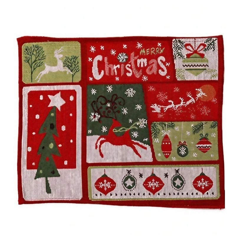 Servet De Masa, Brad Si Globulete, Scris Merry Christmas, Tematica Craciun, Prosop Pentru Masa, Bumbac Si Fibre Sintetice