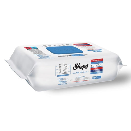 Șervețele umede Sleepy Easy Clean Multisuprafețe, pachet 100 bucăți Extra Hygiene, vedere frontală produs