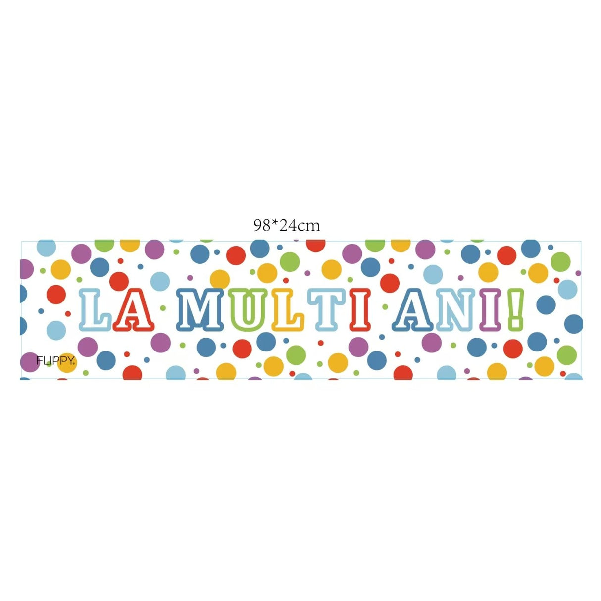 Banner Aniversar, Vivimall, Colectie LA MULTI ANI, 98 x 24 cm, Multicolor - vivimall.ro