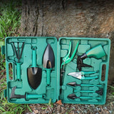 Set 10 Accesorii Pentru Gradinarit Geanta Depozitare Inclusa, Otel Inoxidabil, 37 X 28 Cm - vivimall.ro