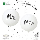 Set 2 Baloane Din Latex, Tip Jumbo, Tema Nunta, 45 Cm - vivimall.ro