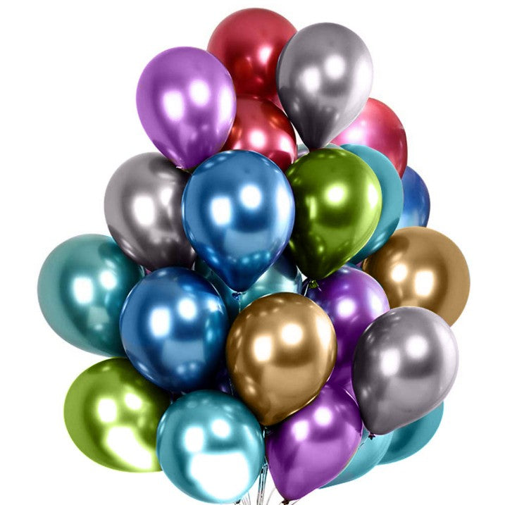 Set 10 Baloane Din Latex Chrome, Model Party, 23 Cm, 2.2 G