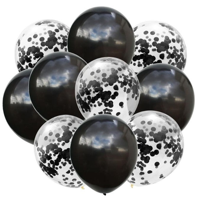 Set 10 Baloane Din Latex, Model Party Confetti, 5 X Confetti, 5 X, 25 Cm, 2.2G