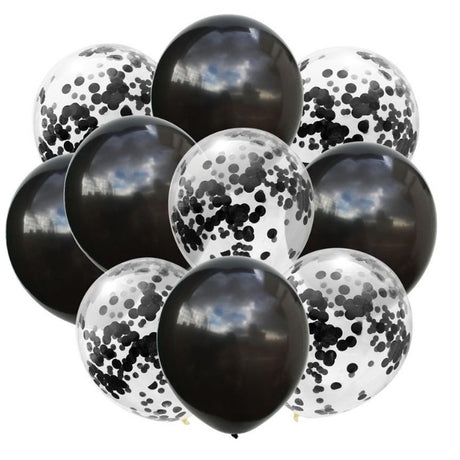 Set 10 Baloane Din Latex, Model Party Confetti, 5 X Confetti, 5 X, 25 Cm, 2.2G