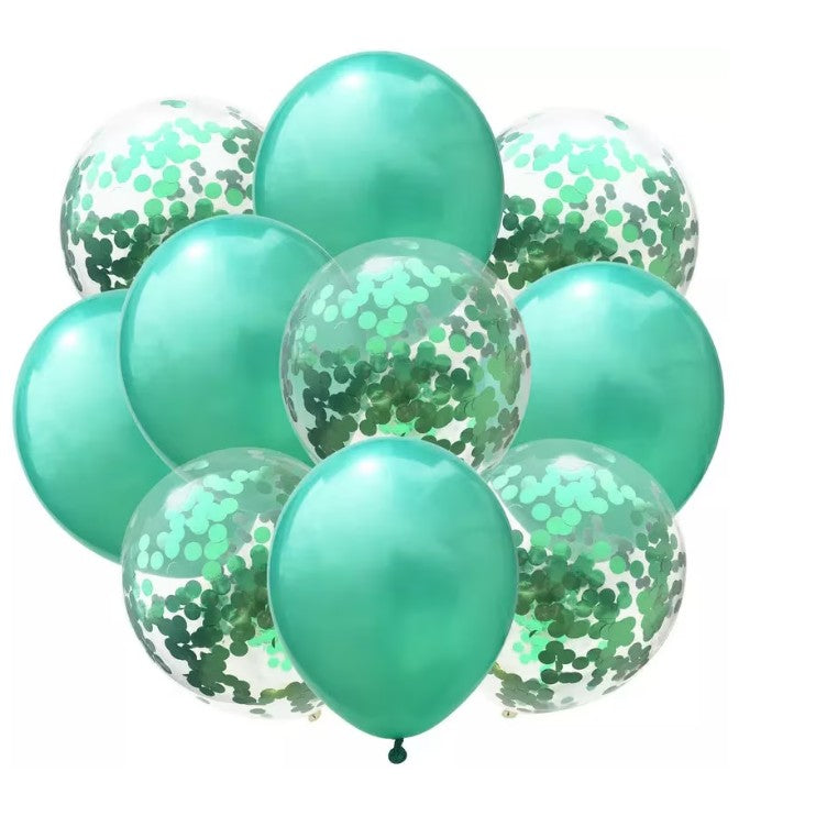 Set 10 Baloane Din Latex, Model Party Confetti, 5 X Confetti, 5 X, 25 Cm, 2.2G