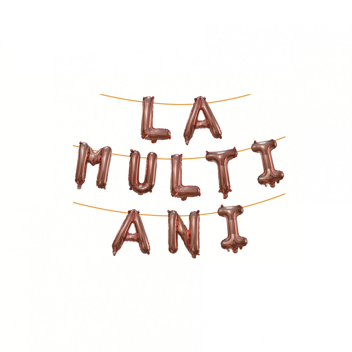Set 10 Baloane Din Folie Metalizata, Figurine Litere, Model La Multi Ani, Tema Aniversare, 40 Cm, Ambalaj Individual, Pai Inclus, Umflare Cu Aer Sau Heliu,