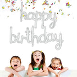 Set 10 Baloane Din Folie Metalizata, Figurine Litere, Model Scris De Mana Happy Birthday, Tema Aniversare, 40 Cm, Ambalaj Individual, Pai Inclus, Umflare Cu Aer Sau Heliu,