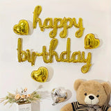 Set 10 Baloane Din Folie Metalizata, Figurine Litere, Model Scris De Mana Happy Birthday, Tema Aniversare, 40 Cm, Ambalaj Individual, Pai Inclus, Umflare Cu Aer Sau Heliu,