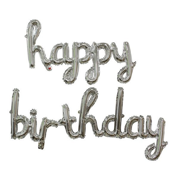 Set 10 Baloane Din Folie Metalizata, Figurine Litere, Model Scris De Mana Happy Birthday, Tema Aniversare, 40 Cm, Ambalaj Individual, Pai Inclus, Umflare Cu Aer Sau Heliu,