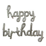 Set 10 Baloane Din Folie Metalizata, Figurine Litere, Model Scris De Mana Happy Birthday, Tema Aniversare, 40 Cm, Ambalaj Individual, Pai Inclus, Umflare Cu Aer Sau Heliu,
