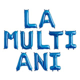 Set 10 Baloane Din Folie Metalizata, Figurine Litere, Model La Multi Ani, Tema Aniversare, 40 Cm, Ambalaj Individual, Pai Inclus, Umflare Cu Aer Sau Heliu,