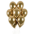 Set 10 Baloane Din Latex Chrome, 13 Cm, Gold, 1 G - vivimall.ro