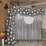 Set 10 Baloane din Latex Chrome, Vivimall, Model Party, 13 cm, Silver, 1 g