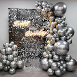 Set 10 Baloane Din Latex Chrome, 13 Cm, Silver, 1 G - vivimall.ro