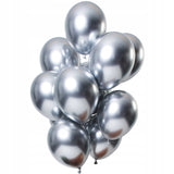 Set 10 Baloane din Latex Chrome, Vivimall, Model Party, 13 cm, Silver, 1 g