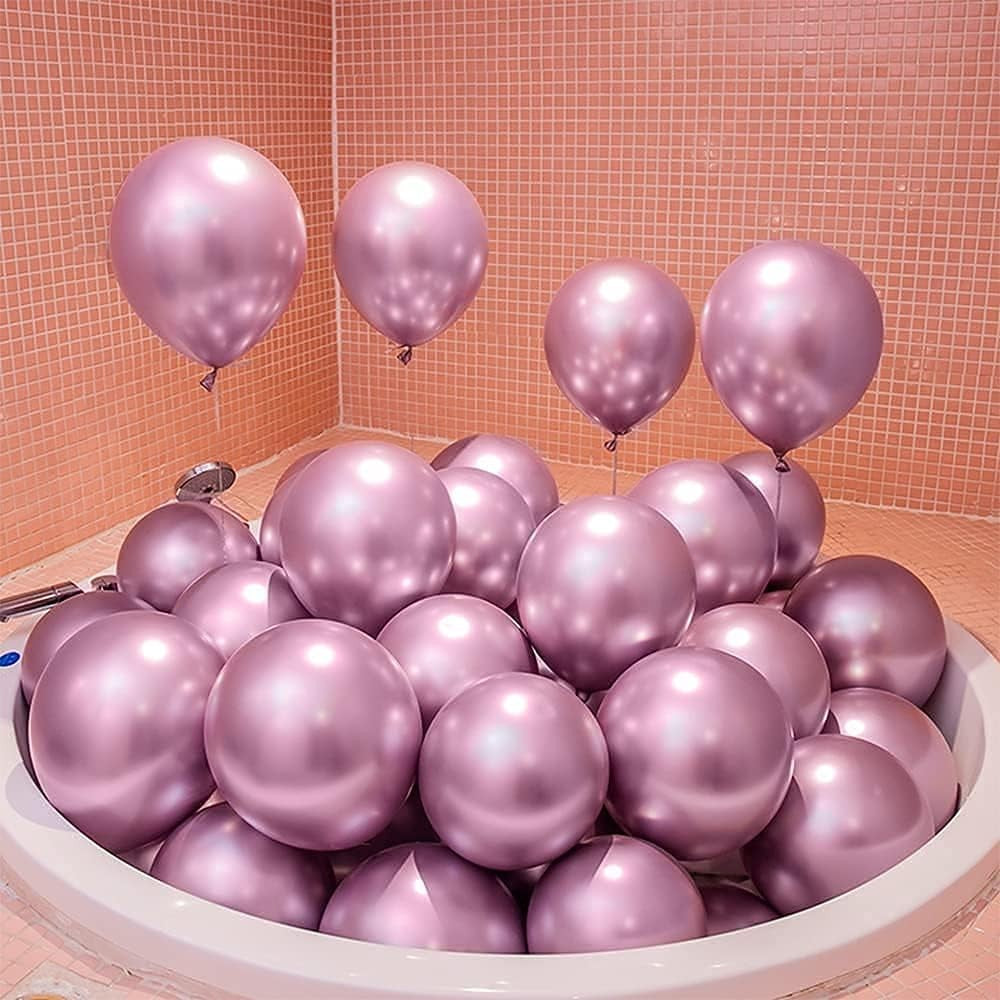 Set 10 Baloane Din Latex Chrome, Model Party, 23 Cm, 2.2 G