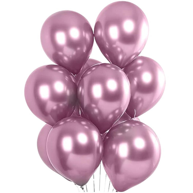 Set 10 Baloane Din Latex Chrome, Model Party, 23 Cm, 2.2 G