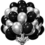 Set 10 Baloane Din Latex Chrome, 23 Cm, Negru , 2.2 G - vivimall.ro