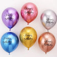 Baloane Din Latex Metal Cromat, Set Din 10 Baloane, Cu Decoratiuni Printate Happy Birthday, Pentru Petrecere Auriu Argintiu Albastru Rosu Mov, Set - vivimall.ro