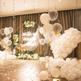 Set 10 Baloane din Latex, Vivimall, Model Party, 13 cm, Albe, 2.2 g